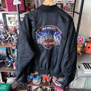 Vintage Harley Davidson New York City Bomber Jacket Men’s 3XL Black